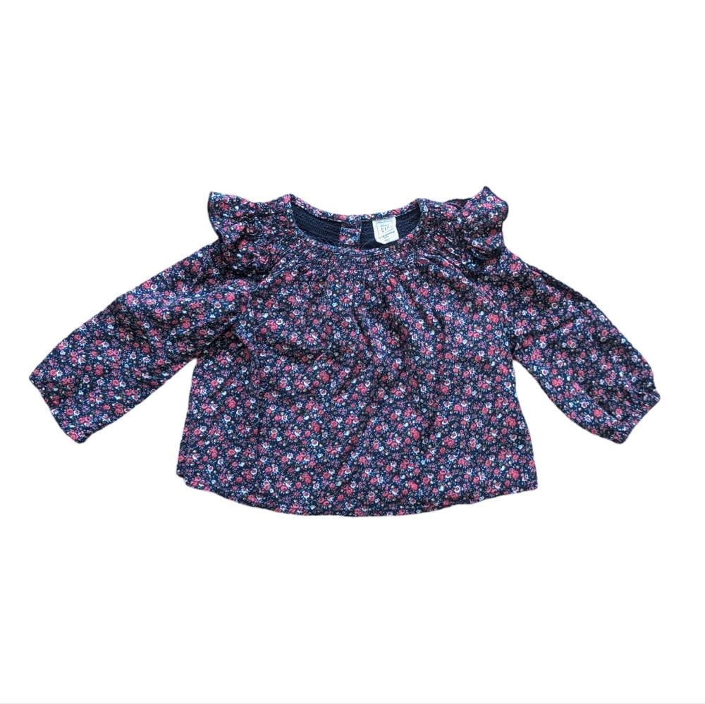 babyGAP Floral Ruffle Shoulder Top - 12-18M